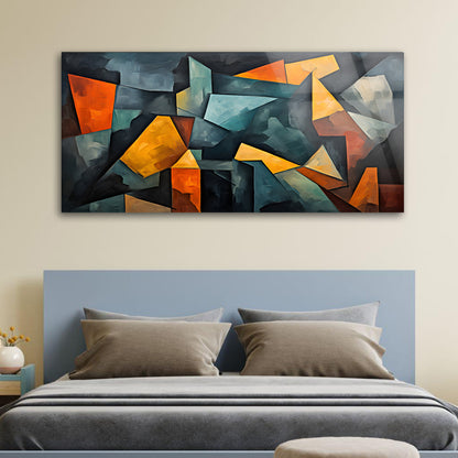 Geometric Patterns: Tempered Glass Abstract Oil Painting