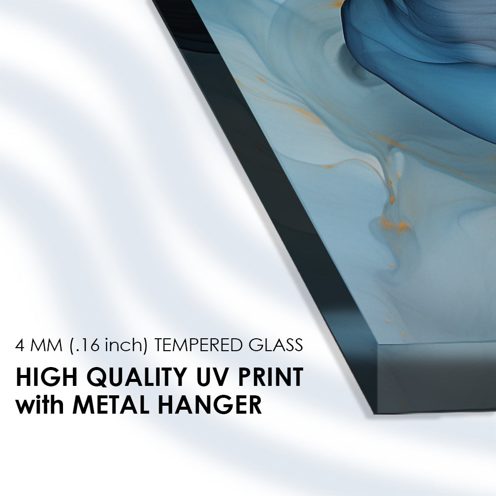 Marble Splash Abstract: Tempered Glass Abstract Art