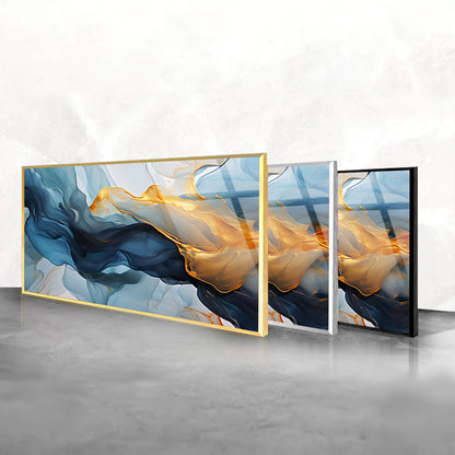 Marble Splash Abstract: Tempered Glass Abstract Art