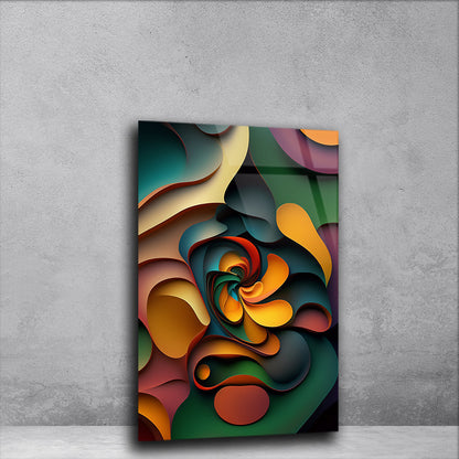 Swirling Hues: Multicolored Swirls in Abstract Glass Art