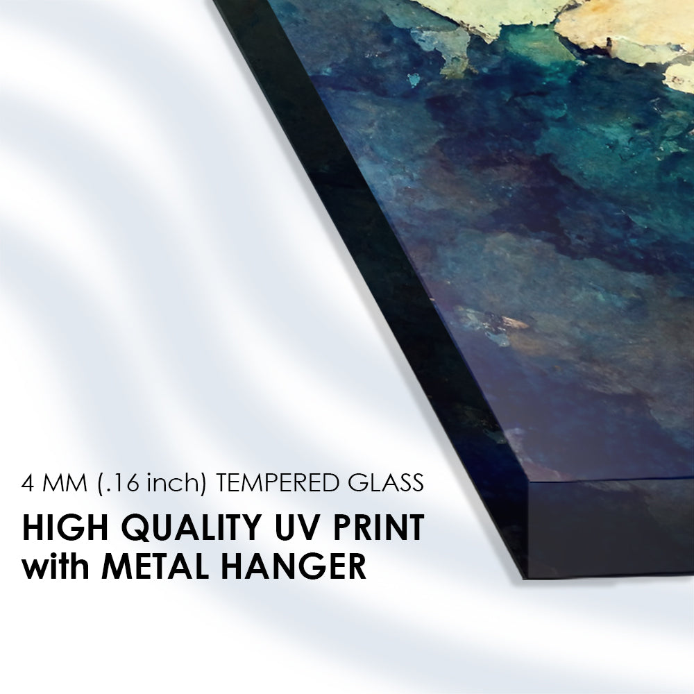 Rainbow Watercolor Stains: Tempered Glass Abstract Art