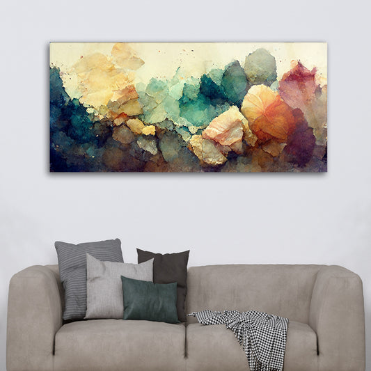 Rainbow Watercolor Stains: Tempered Glass Abstract Art