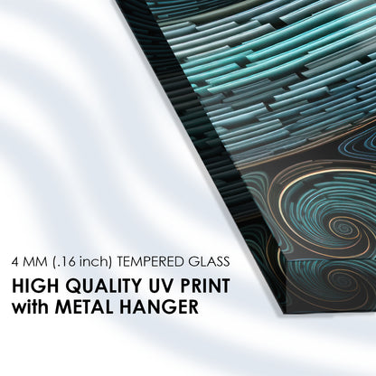 Swirling Magnificence: Tempered Glass Modern Art