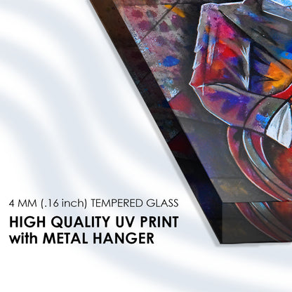 Cubist Crescendo: Musician's Cubist Style on Glass Painting