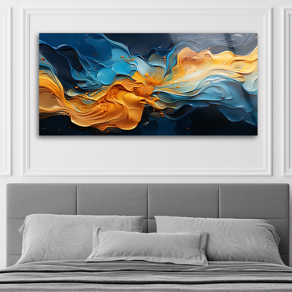 Colorful Abstract Patterns: Tempered Glass Abstract Painting