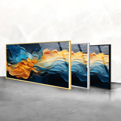 Colorful Abstract Patterns: Tempered Glass Abstract Painting