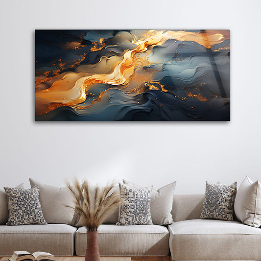 Epoxy Resin Gold: Tempered Glass Abstract Art