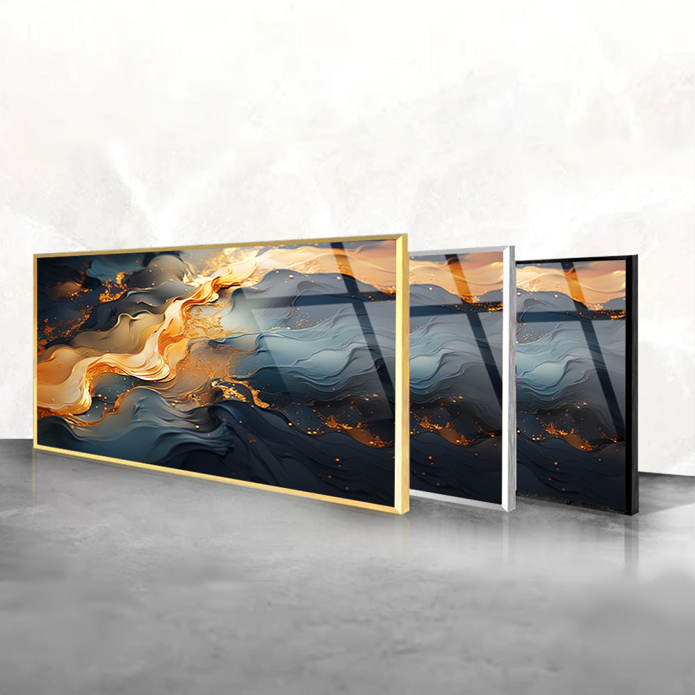 Epoxy Resin Gold: Tempered Glass Abstract Art