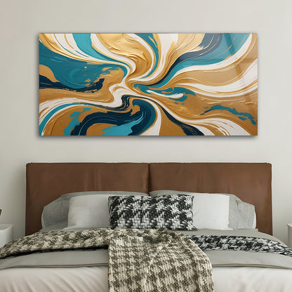 Multicolored Marble: Tempered Glass Abstract Painting