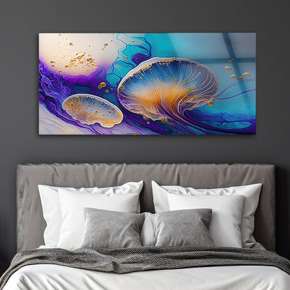 Jellyfish Watercolor: Tempered Glass Artistic Painting
