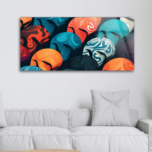 Colorful Modern Abstract Pattern: Tempered Glass Art