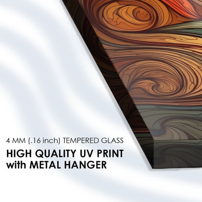 Fluid Wave Pattern: Tempered Glass Abstract Art