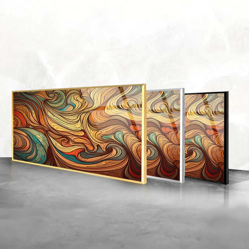 Fluid Wave Pattern: Tempered Glass Abstract Art