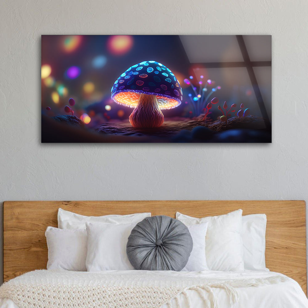 Enchanted Forest Mushrooms: Tempered Glass Art