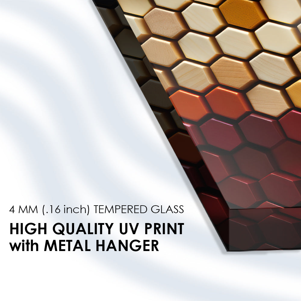 Hexagon Portrait: Tempered Glass Artwork