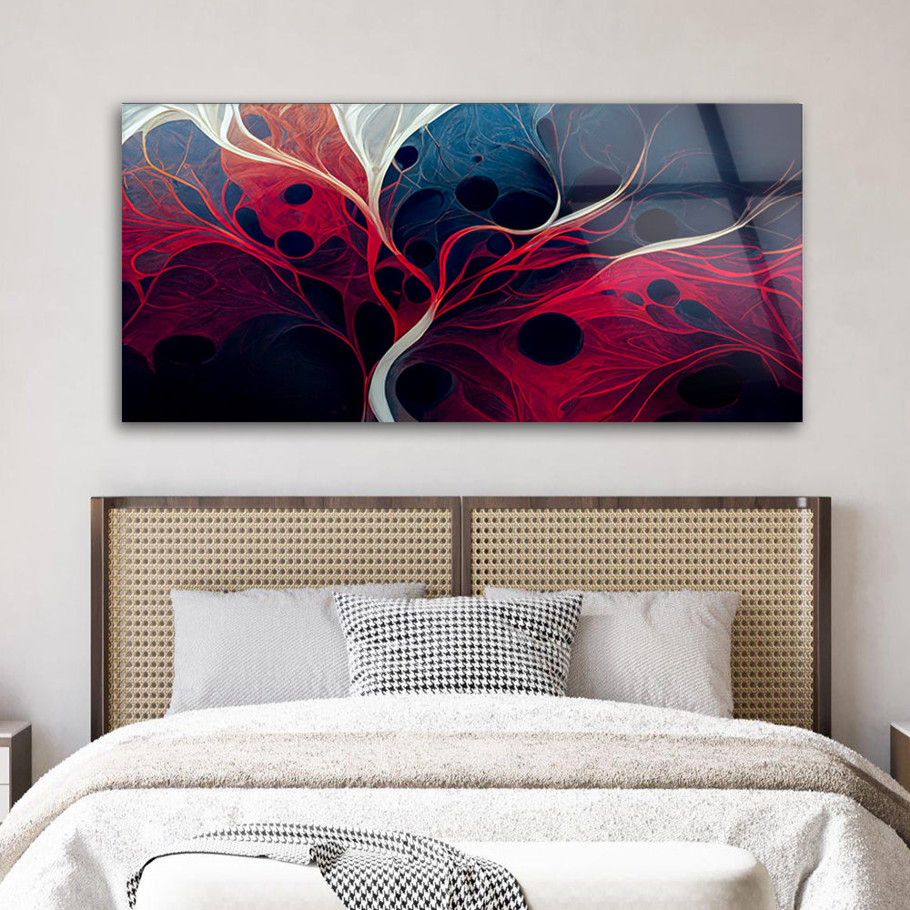 Colorful Geometric Lines: Tempered Glass Abstract Art