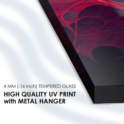 Colorful Geometric Lines: Tempered Glass Abstract Art
