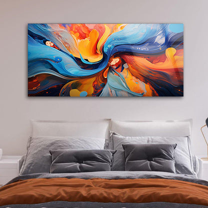 Colorful Swirls: Tempered Glass Abstract Art