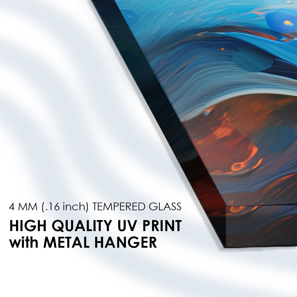 Colorful Swirls: Tempered Glass Abstract Art