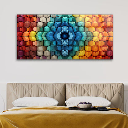Multicolor Hexagons: Tempered Glass Art