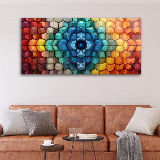 Multicolor Hexagons: Tempered Glass Art