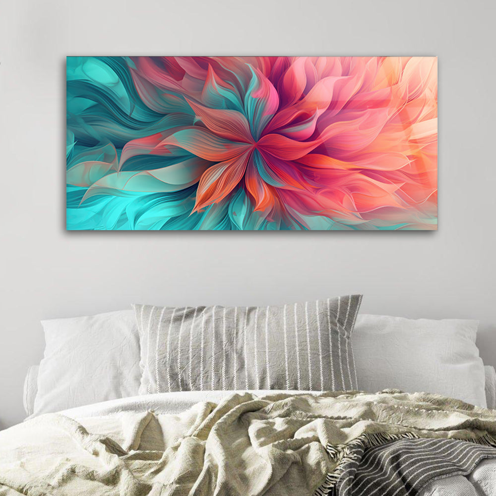 Abstract Flower Painting: Tempered Glass Art