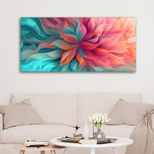 Abstract Flower Painting: Tempered Glass Art