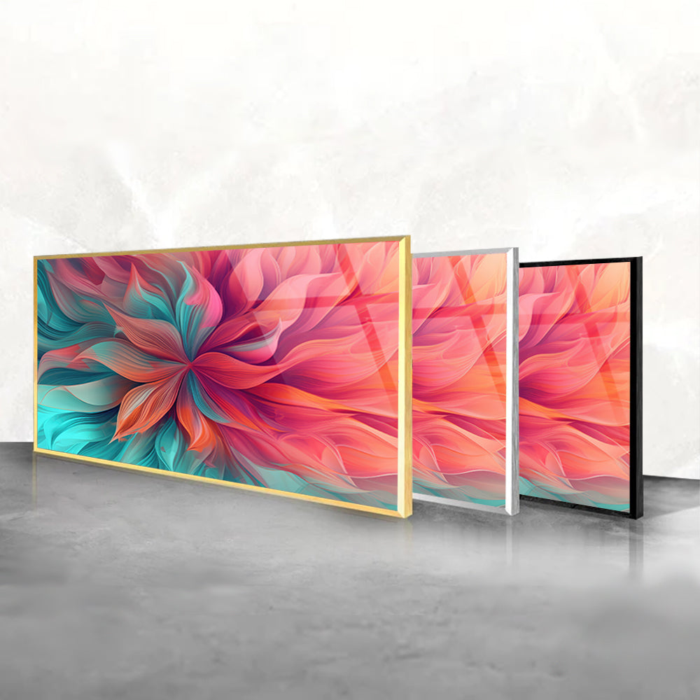 Abstract Flower Painting: Tempered Glass Art