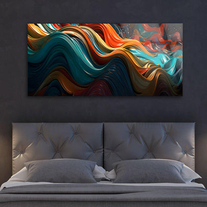 Rainbow Waves: Tempered Glass Art