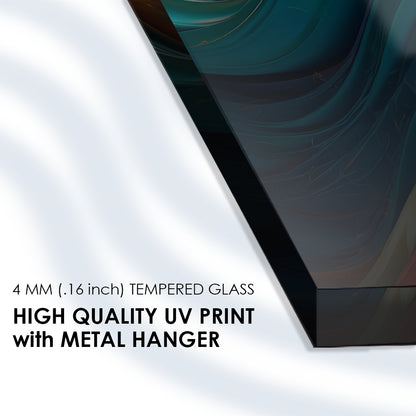 Rainbow Waves: Tempered Glass Art