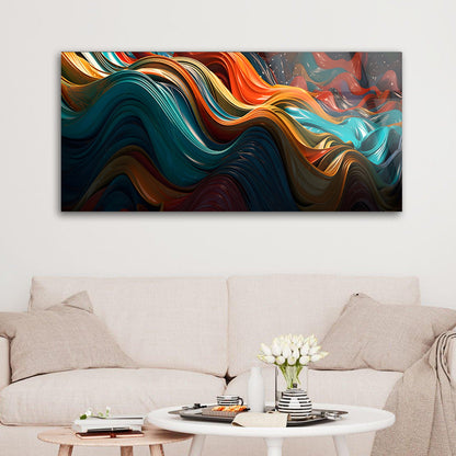 Rainbow Waves: Tempered Glass Art