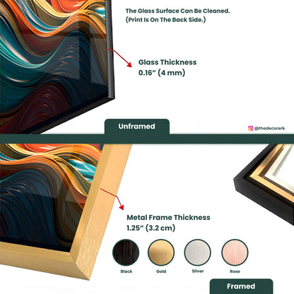 Rainbow Waves: Tempered Glass Art