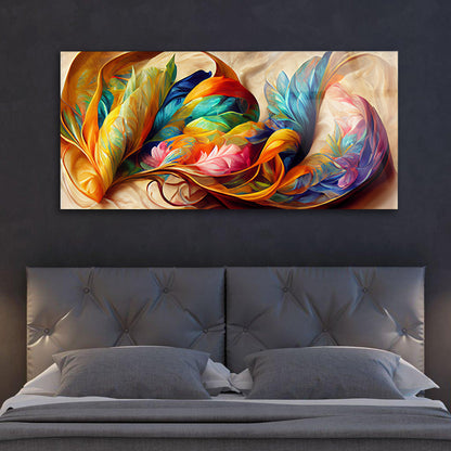 Vintage Organic Leaves: Tempered Glass Abstract Art