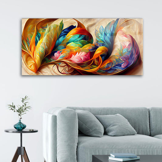 Vintage Organic Leaves: Tempered Glass Abstract Art