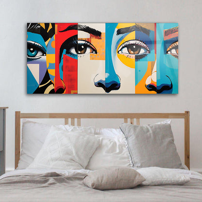 Abstract colorful painting of a woman beauty face art