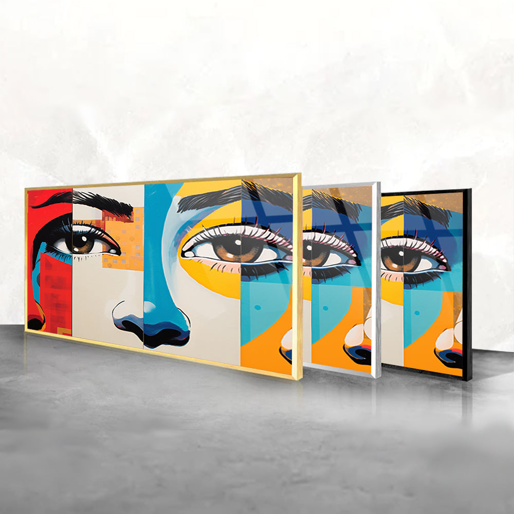 Abstract colorful painting of a woman beauty face art