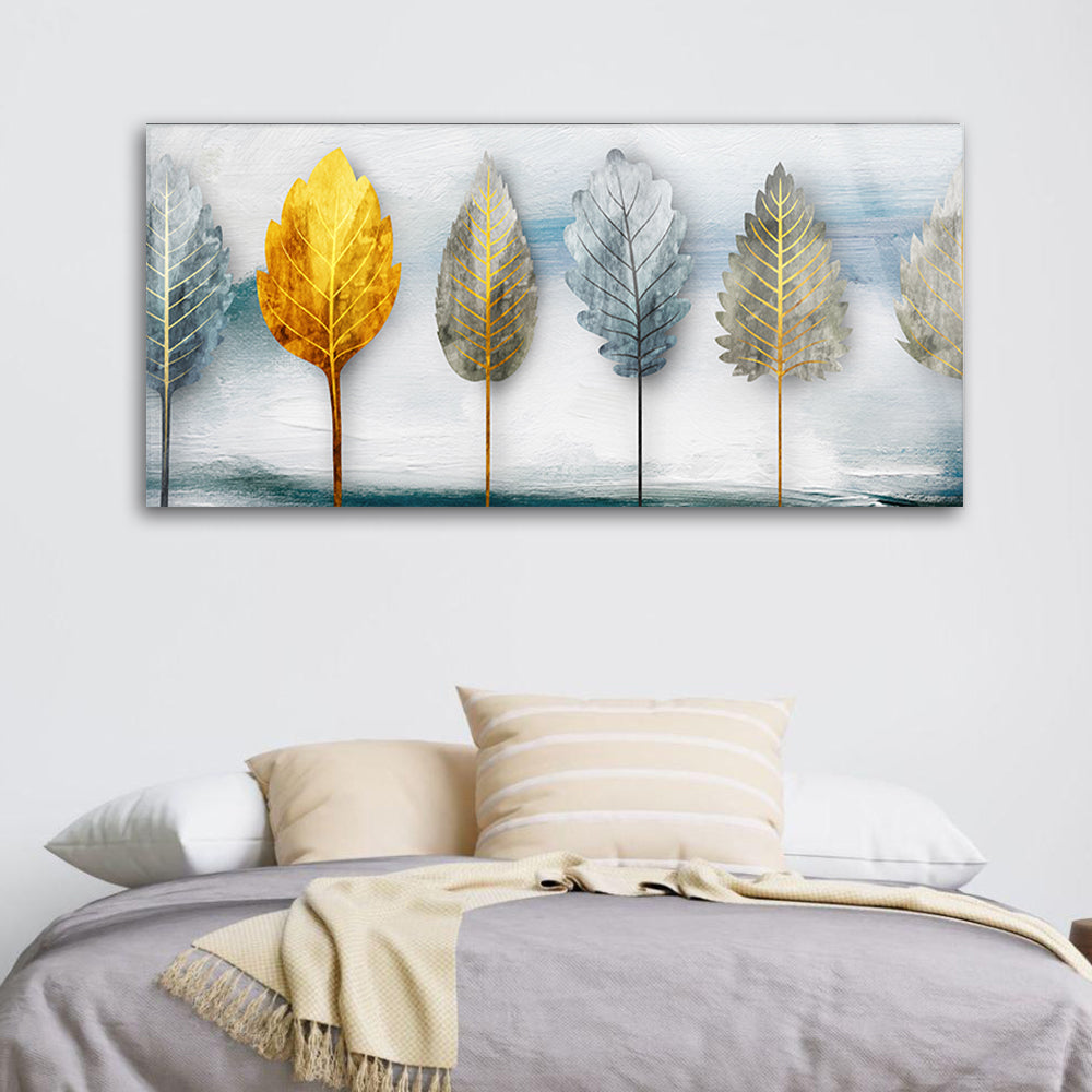 Modern abstract painting of leaves art