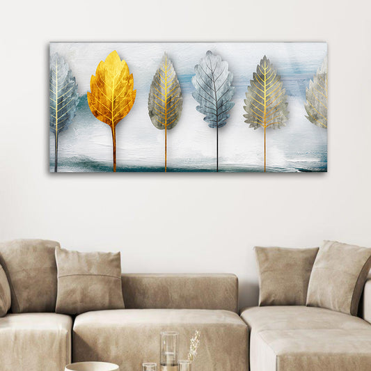 Modern abstract painting of leaves art