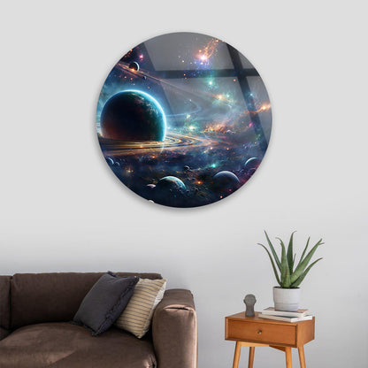 Planetary Dance Glass Wall Decor