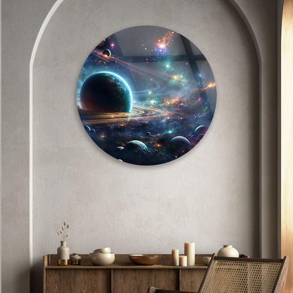 Planetary Dance Glass Wall Decor