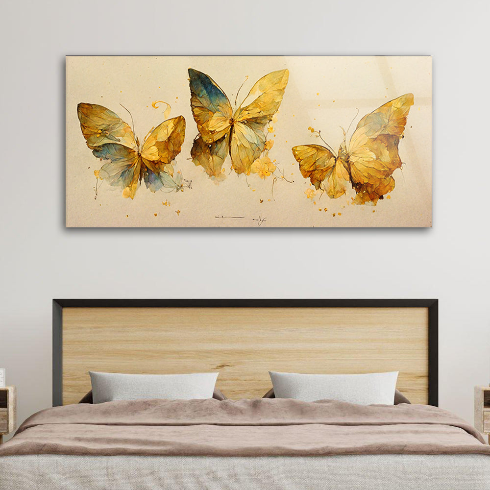 Watercolor oil painting of butterflies of blots and splashes sketch artistic art