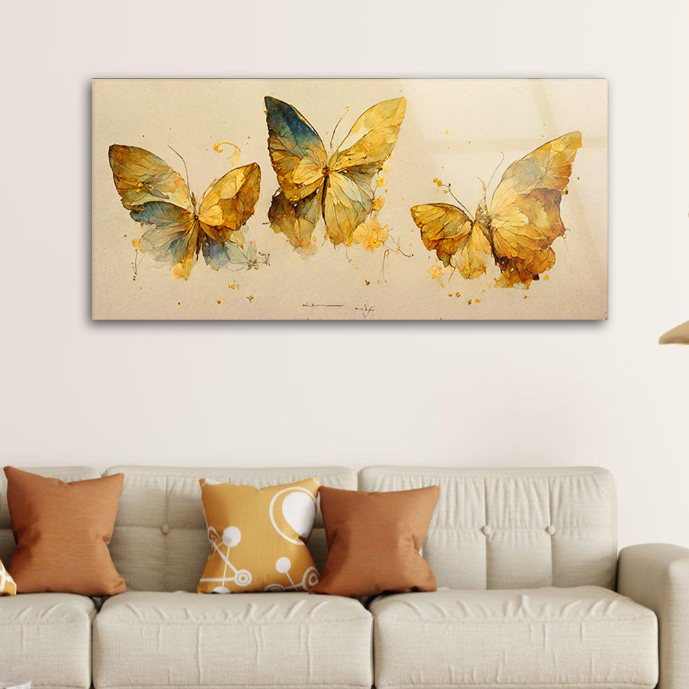 Watercolor oil painting of butterflies of blots and splashes sketch artistic art