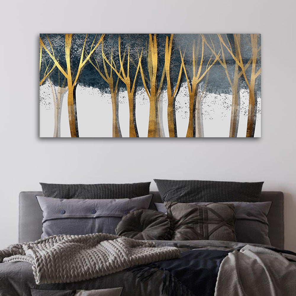 Modern multicolored of trees trunk art