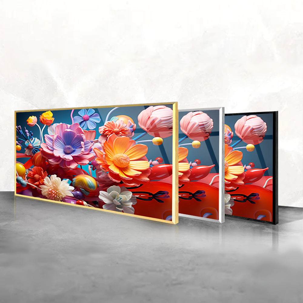 Modern rendering of colorful floral arrangement art