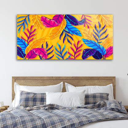 Modern colorful pattern with leaves art