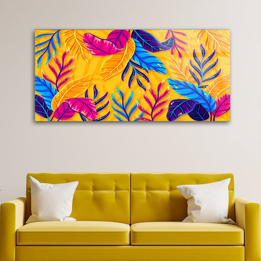 Modern colorful pattern with leaves art