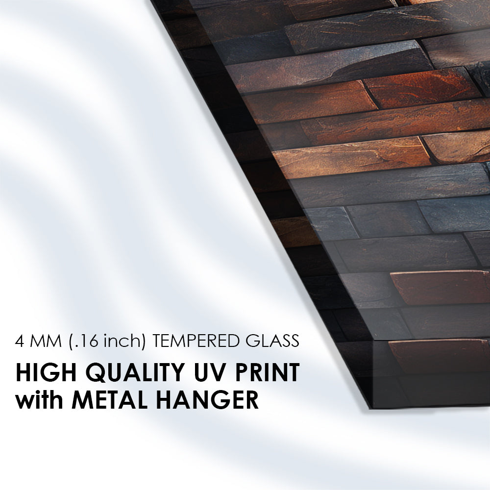 Sharp Stone Bricks: Tempered Glass Abstract Art