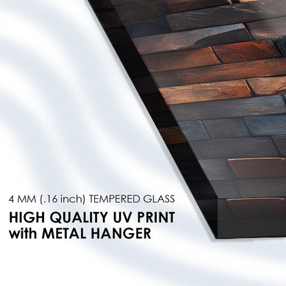 Sharp Stone Bricks: Tempered Glass Abstract Art