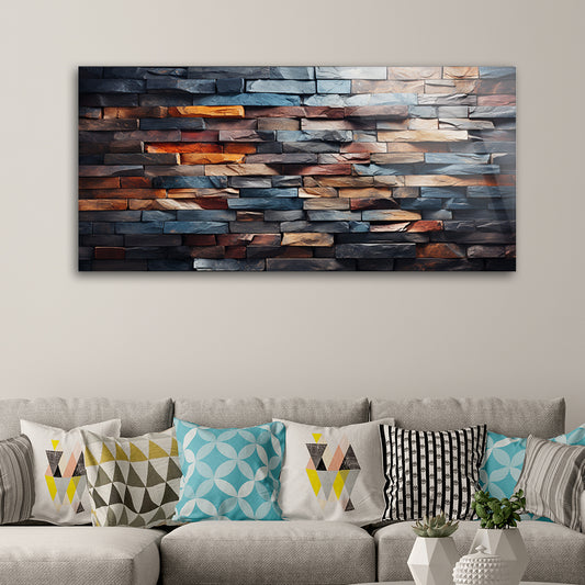 Sharp Stone Bricks: Tempered Glass Abstract Art