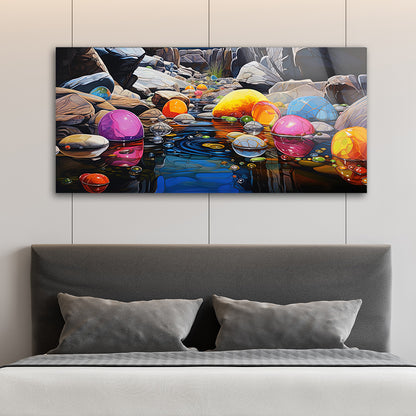 Floating Rocks: Tempered Glass Artwork